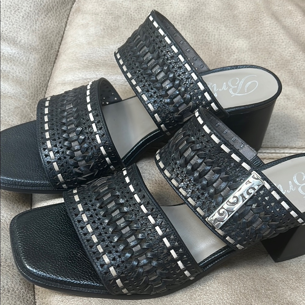 Brighton Black Mules with Woven Leather Design - Picture 1 of 1